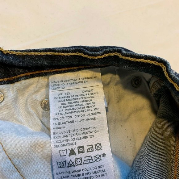 Levi's Denizen 285 Jeans Mens 34x34‎ Relaxed Fit Stretch Faded Dark Blue Denim - Picture 8 of 12